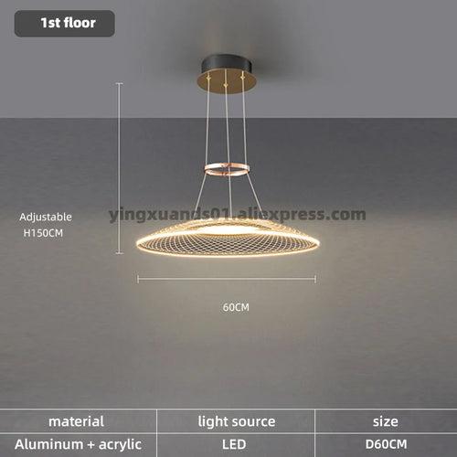 Plafonniers pour salon double lampes suspendues pour cuisine île hôtel Restaurant lustres LED Suspension - vue 10 sur 11