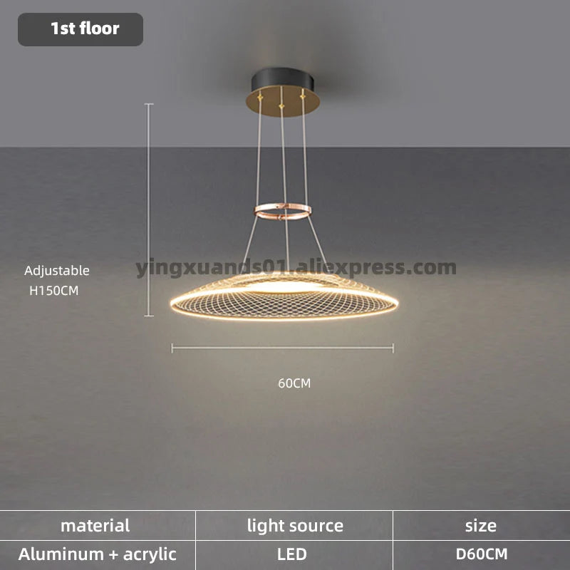 Plafonniers pour salon double lampes suspendues pour cuisine île hôtel Restaurant lustres LED Suspension - vue 9 sur 11