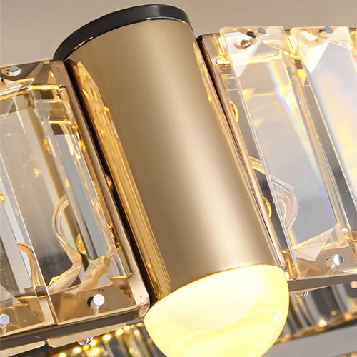 Lustre led anneau rond en cristal design nordique post-moderne - vue 6 sur 11
