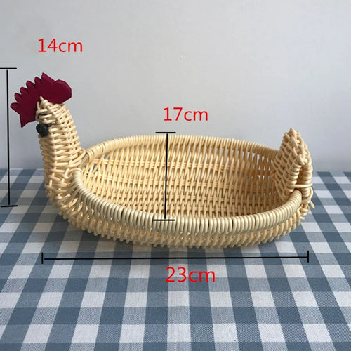 panier de rangement en rotin tissé style animal fait main - vue 29 sur 29