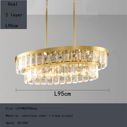 lustre en cristal multicouche nuage et brume pour hôtel avec corps en acier - vue 16 sur 15