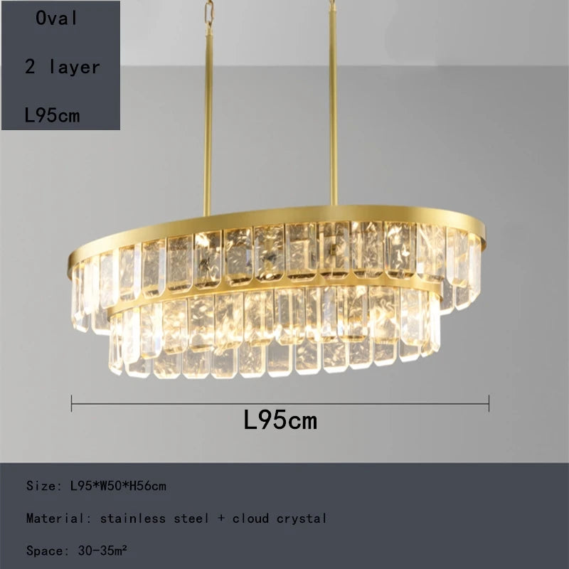 lustre en cristal multicouche nuage et brume pour hôtel avec corps en acier - vue 15 sur 15