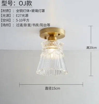 plafonnier led nordique vintage en verre pour intérieur moderne - vue 9 sur 18