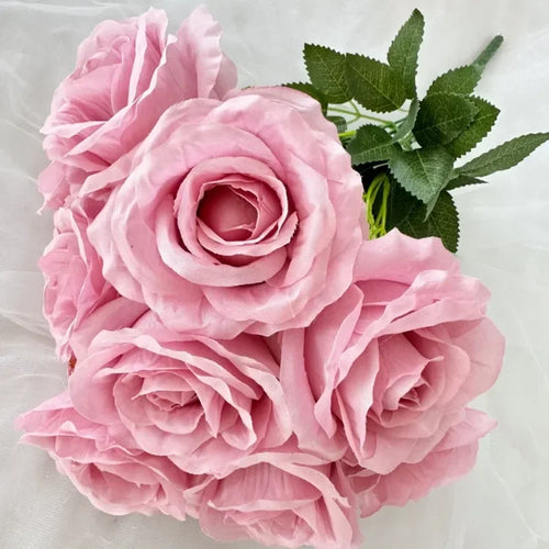 bouquet de roses artificielles en soie pour décoration intérieure - vue 25 sur 28
