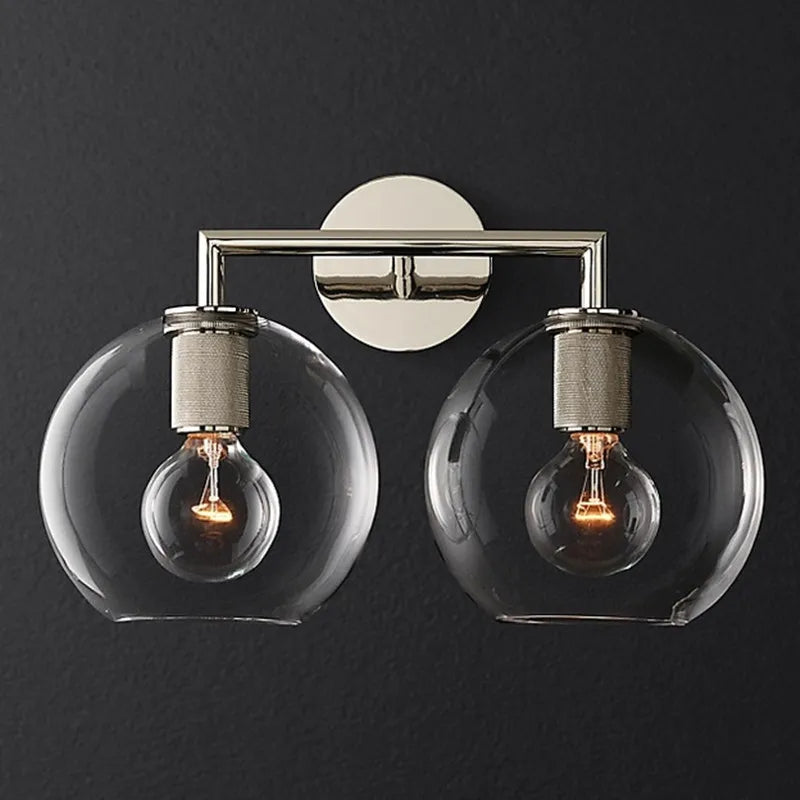 applique murale rétro américaine en verre avec éclairage led - vue 18 sur 18