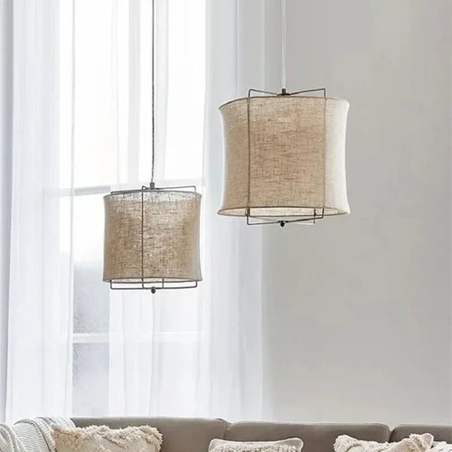 suspension en coton et lin style wabi sabi fait main pour restaurants et hôtels - vue 2 sur 14