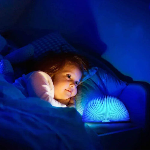 3D pliant créatif LED veilleuse RGB couleur USB Recharge en bois livre lumière décor chambre bureau lampe de Table pour enfant cadeau d'anniversaire - vue 6 sur 10