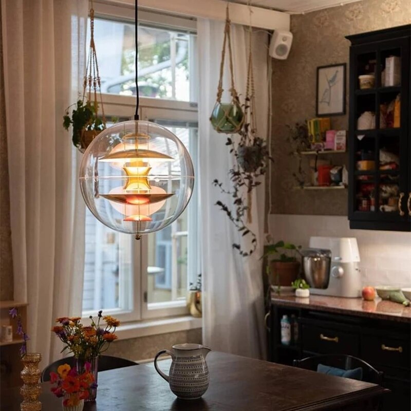 Design nordique en verre: Suspension Globe - vue 5 sur 9