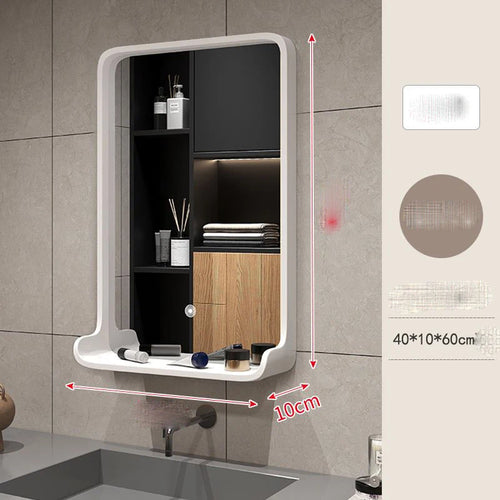 miroir nordique en bois massif pour salle de bain suspendu - vue 12 sur 12