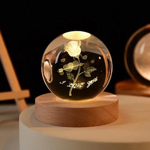 boule de cristal 3D système solaire gravé cadeau décoratif - vue 23 sur 32