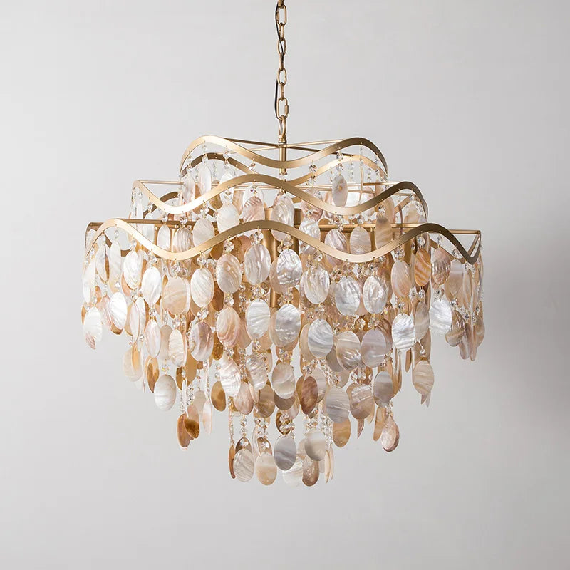 lustre led en coquille conque style américain - vue 2 sur 9
