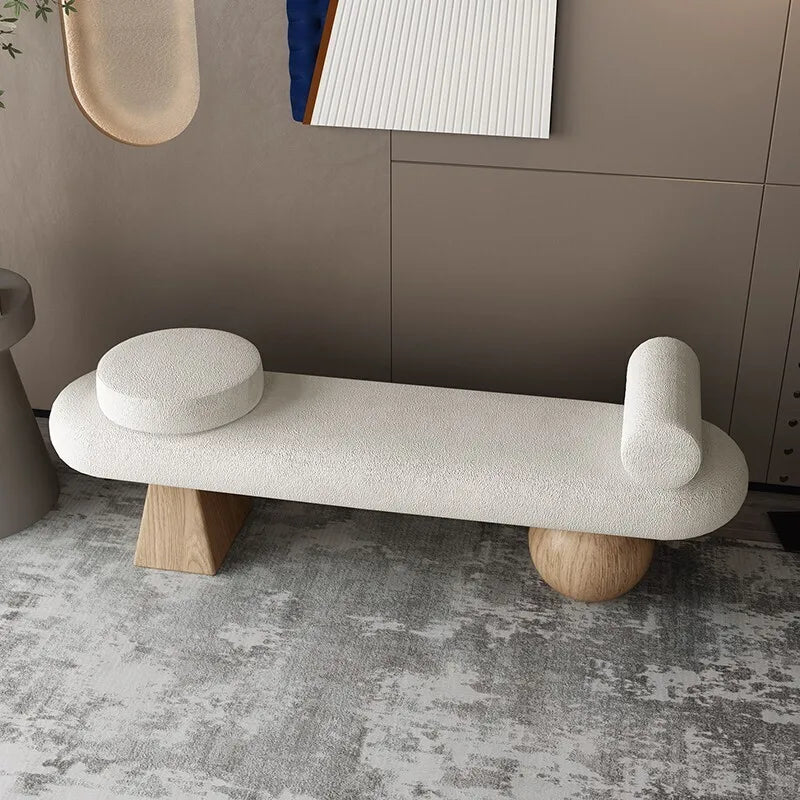 tabouret nordique en bois massif pour chaussures et repos - vue 4 sur 27