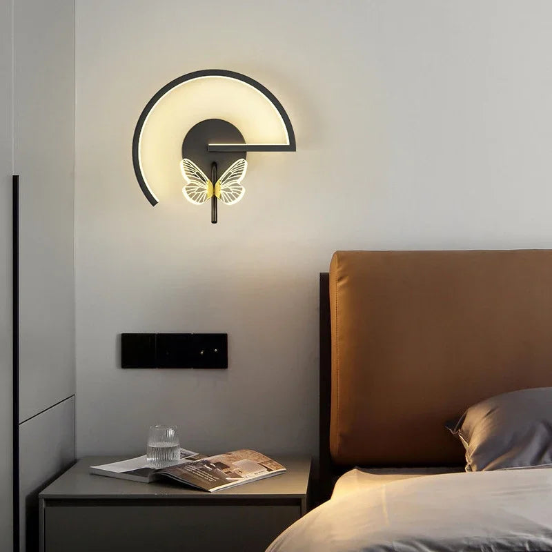 applique murale led moderne en forme de papillon décoratif intérieur - vue 3 sur 11
