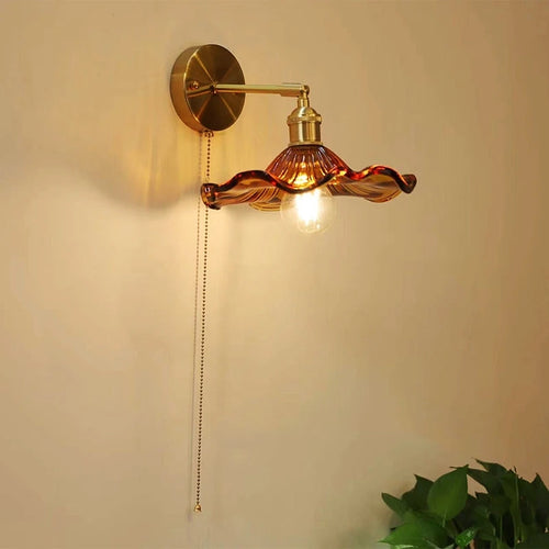 American Vintage Glass Wall Sconce Light Fixtures with E27 Led Lamp - vue 3 sur 7