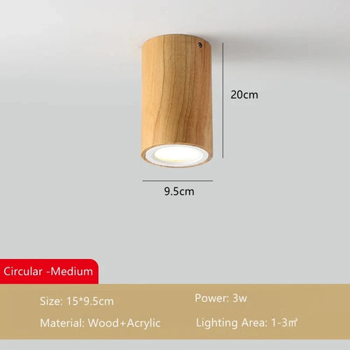 Lampe plafonnier moderne bois surface - vue 11 sur 12