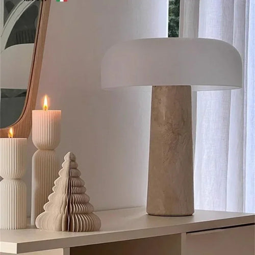lampe à poser en travertin naturel design créatif pour décoration intérieure - vue 3 sur 7