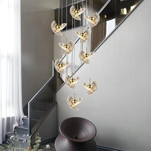 suspension à led pour escalier design créatif et rotatif - vue 5 sur 16