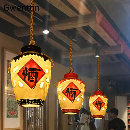 suspension pot à vin style chinois pour décoration intérieure - vue 3 sur 12