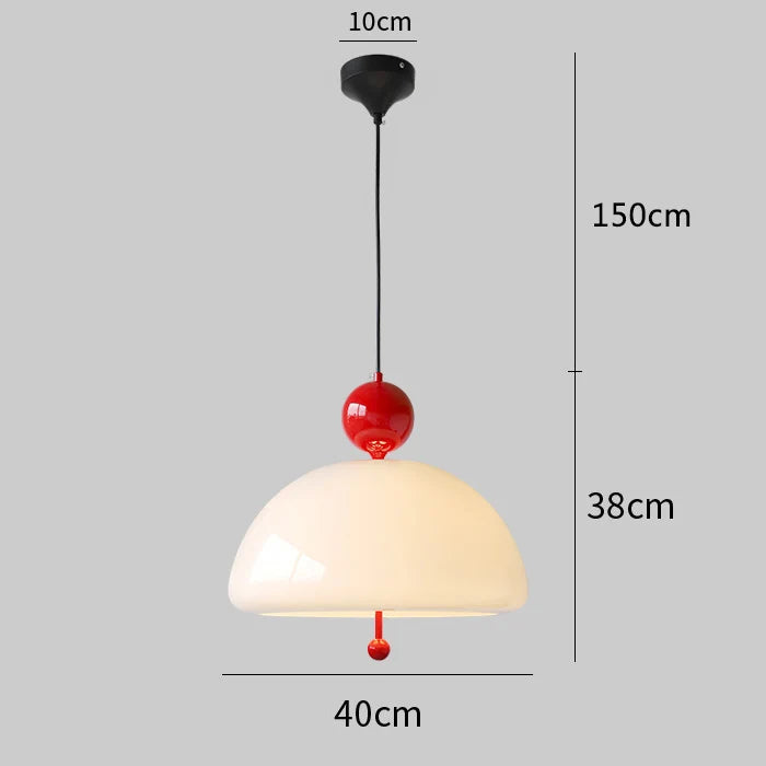 suspension en verre blanc laiteux forme fleur style bauhaus - vue 9 sur 11