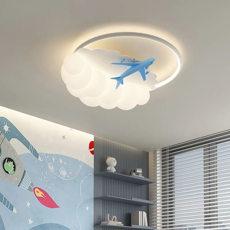 lustre moderne led pour enfant en forme d'avion - vue 6 sur 12