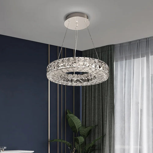 lustre en cristal design simple décoratif de luxe nouvelle collection - vue 3 sur 14