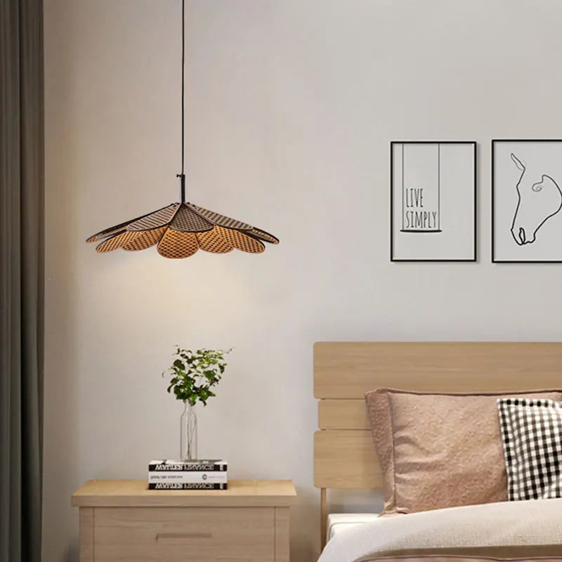 suspension en bois coréen forme de pétale pour intérieur élégant - vue 3 sur 8