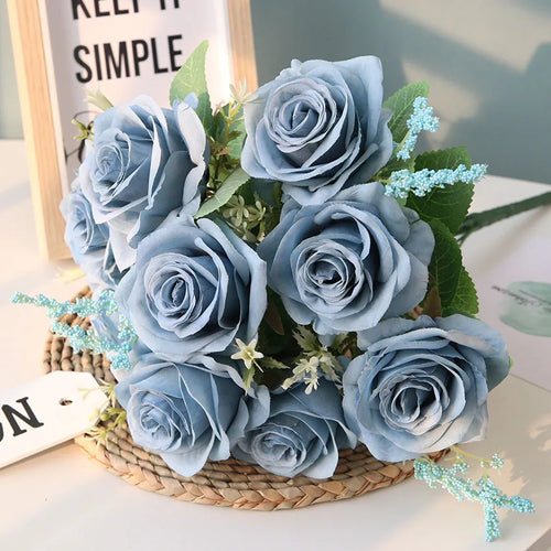 bouquet de roses artificielles pour mariage et décoration intérieure - vue 4 sur 12
