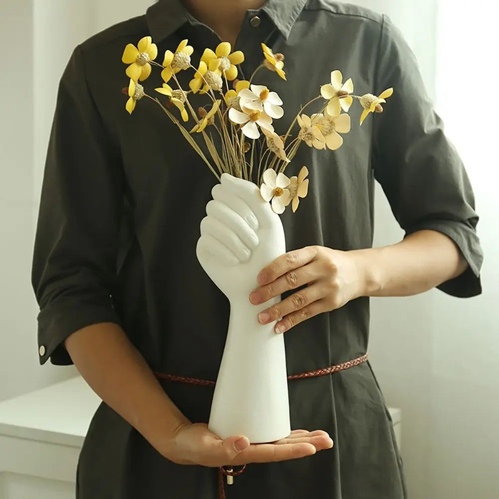 vase à fleurs décoratif en résine et céramique pour décoration intérieure - vue 5 sur 7