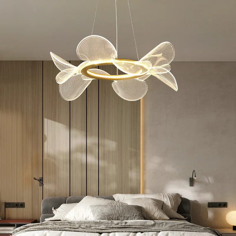 lustre led moderne en acrylique forme de fleur luxueux - vue 5 sur 10