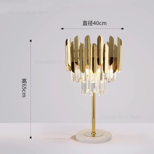 lampadaire post-moderne nordique en cristal doré led luxe - vue 9 sur 17