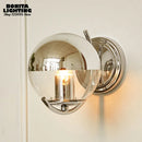 Boule d'espace argent Simple élégant haricots magiques petites appliques appliques murales boule de verre semi-plaqué chromé appliques murales couloir de chambre à coucher
