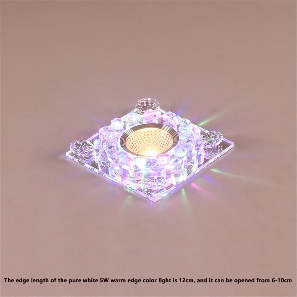 plafonnier led rgb carré en cristal pour décoration intérieure variée - vue 8 sur 24