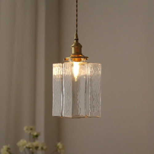 lustre japonais en verre minimaliste moderne avec éclairage led - vue 5 sur 9