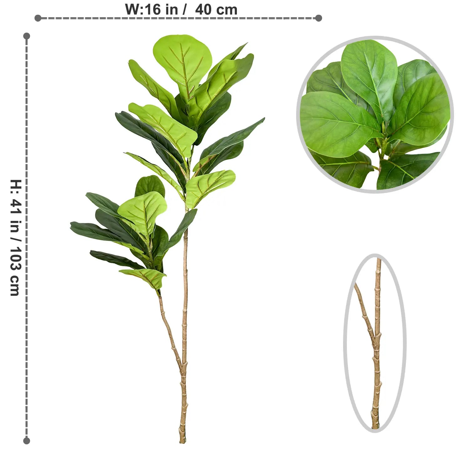 branches artificielles de ficus grandes feuilles pour décoration intérieure et extérieure - vue 12 sur 14