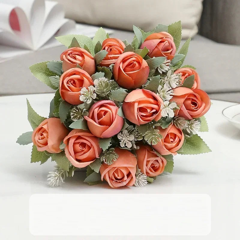 décoration florale en soie roses artificielles pour intérieur et extérieur - vue 1 sur 14