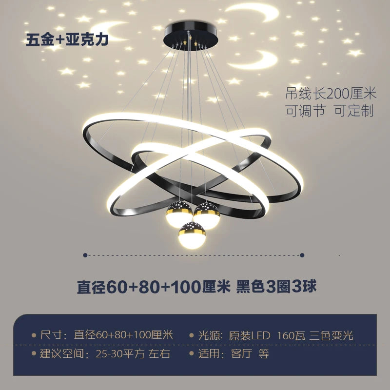 suspension à led étoilée pour un éclairage décoratif intérieur - vue 7 sur 13