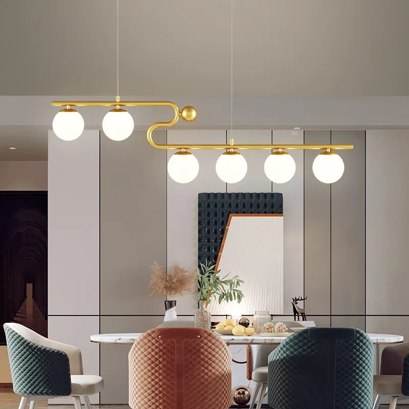 suspension moderne en forme de boule de verre décorative - vue 3 sur 10