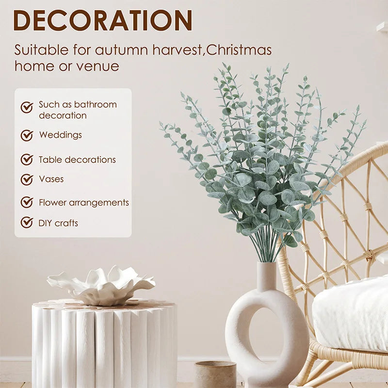 lot de 20 tiges d eucalyptus artificielles pour décorations festives - vue 4 sur 8