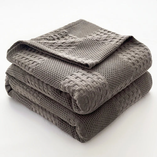 plaid coton gaufré léger pour canapé et chambre