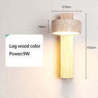 Applique murale bois noyer LED/interrupteur rotatif