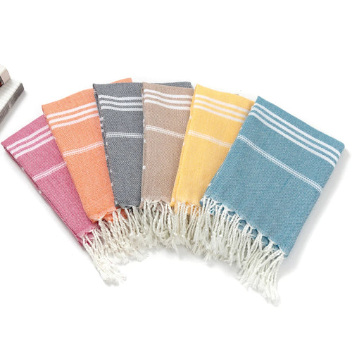 serviette de plage turque coton rayures sechage rapide - vue 5 sur 7