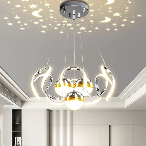 lustre moderne led décoration maison mode plafonnier luminaires - vue 6 sur 15