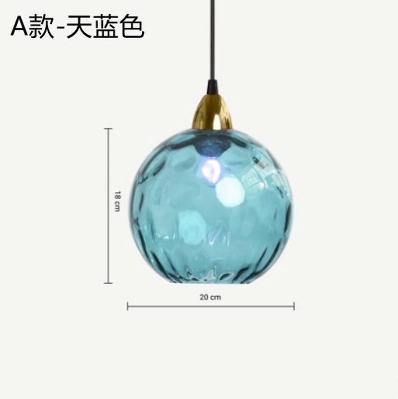 lustre verre coloré nordique moderne grain eau - vue 8 sur 29