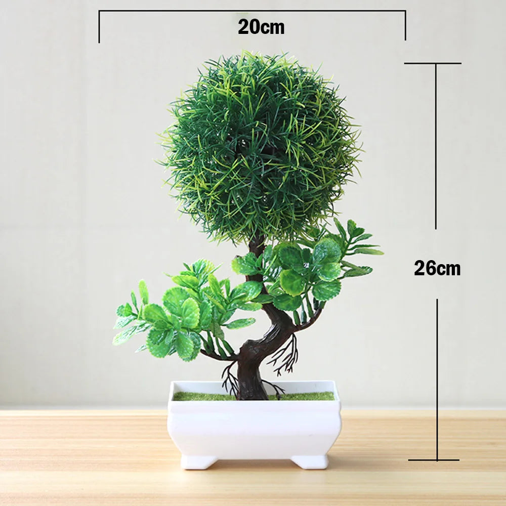 bonsaï plantes artificielles vertes décoration fête mariage et bureau - vue 5 sur 14