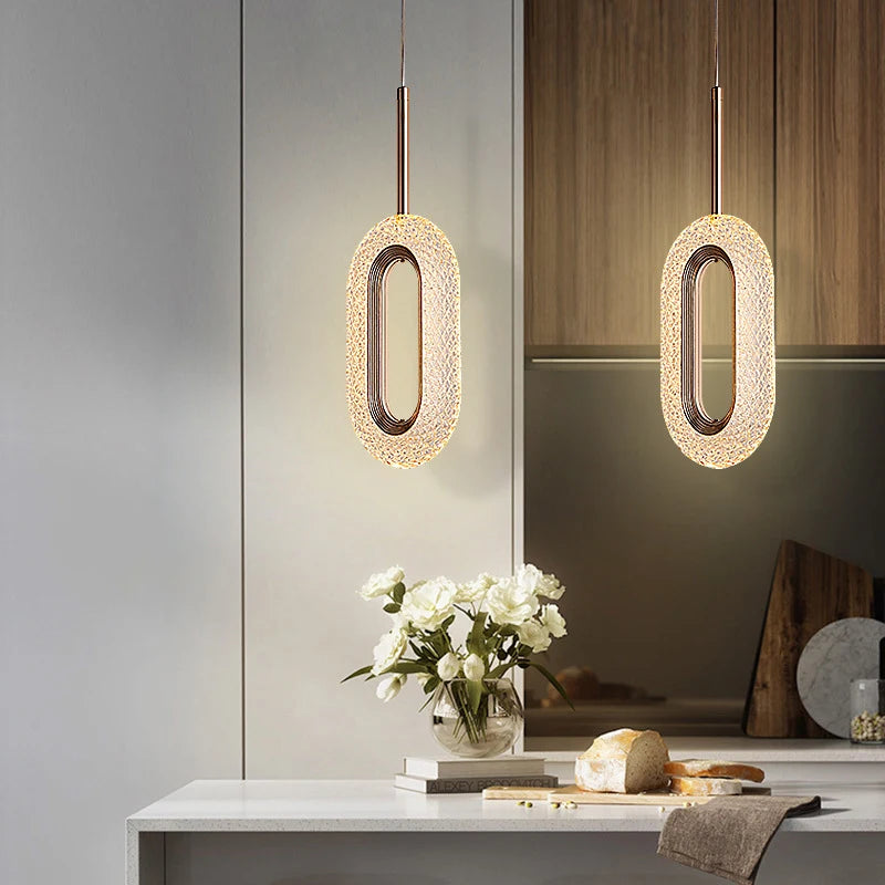 Plafond LED en cristal nordique lustre salon chambre chevet suspension lumières décor à la maison éclairage lampe suspendue pour plafond - vue 3 sur 16