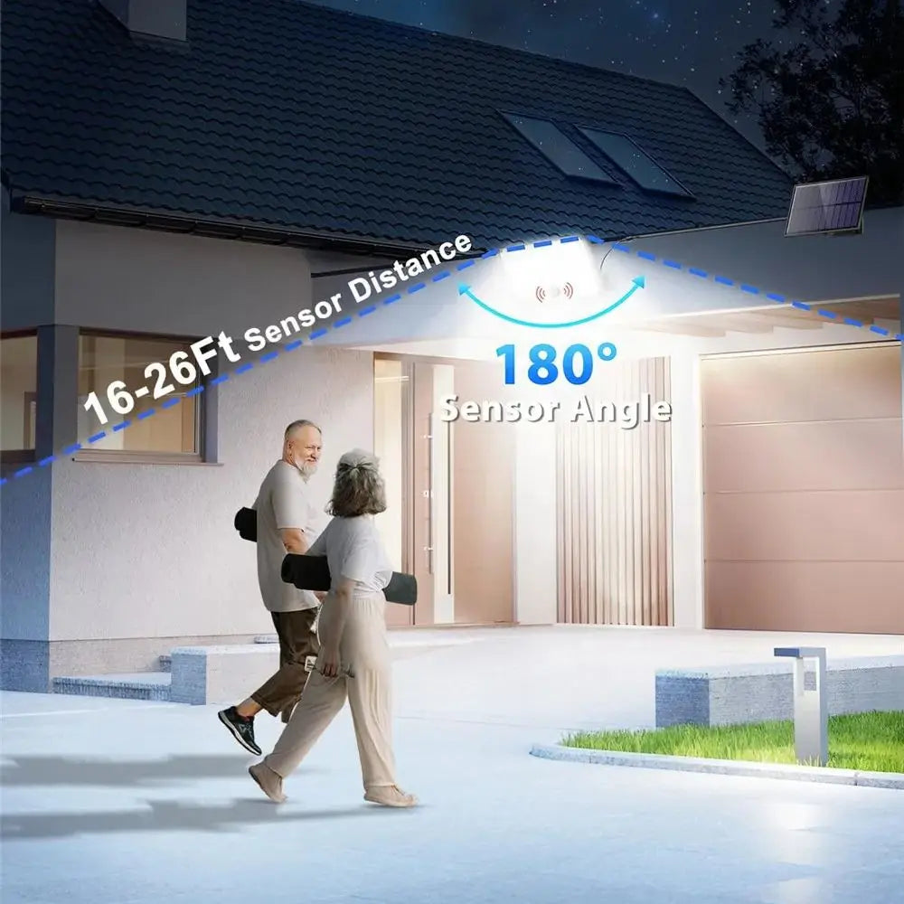 led lumière solaire extérieure étanche avec capteur de mouvement 3 modes - vue 3 sur 8