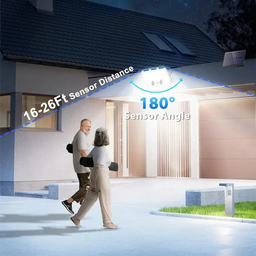 led lumière solaire extérieure étanche avec capteur de mouvement 3 modes - vue 3 sur 8