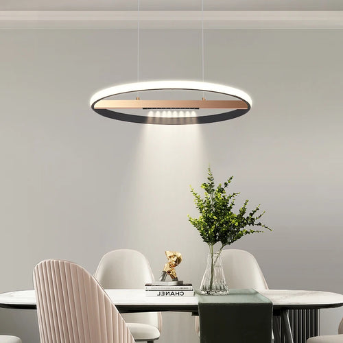 lustre moderne à anneau rond pour éclairage intérieur - vue 5 sur 11