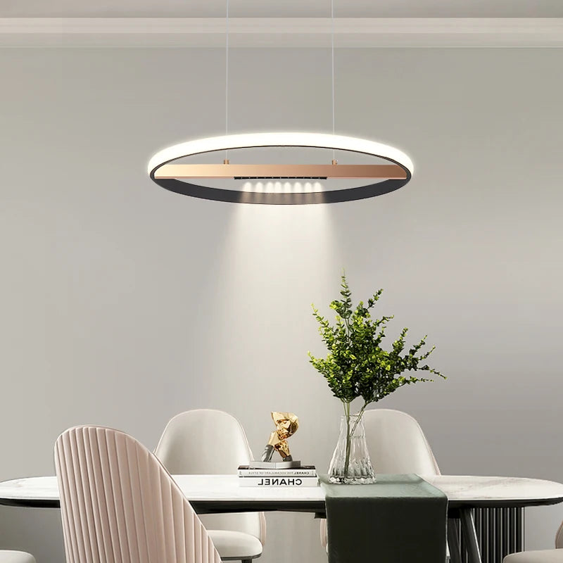 lustre moderne à anneau rond pour éclairage intérieur - vue 4 sur 11
