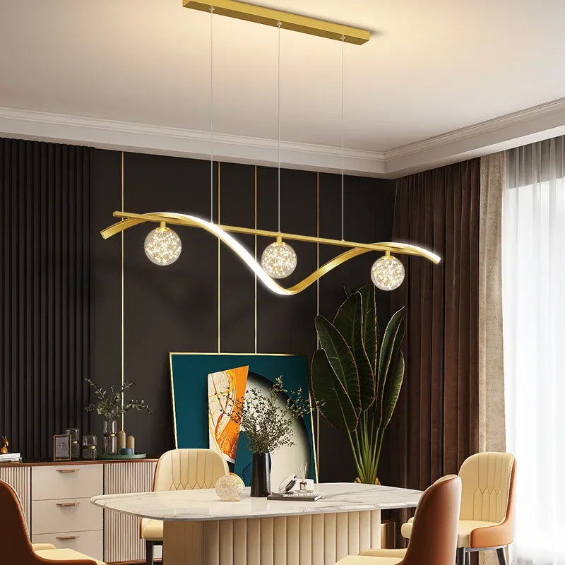 lustre led moderne minimaliste en verre pour restaurant - vue 3 sur 8